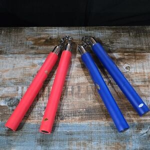 Red and Blue Nunchuck foam covered practice set